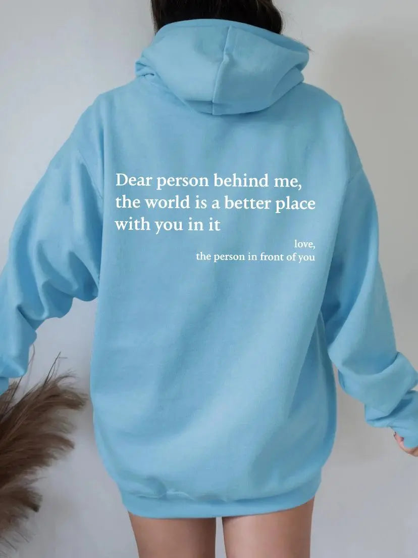 Women's Brushed Hoody Plain Letters hercurva