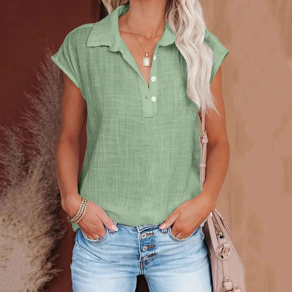 Women's Retro Cotton-linen Shirt hercurva