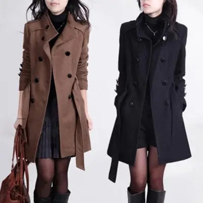 Ladies mid-length woolen coat hercurva