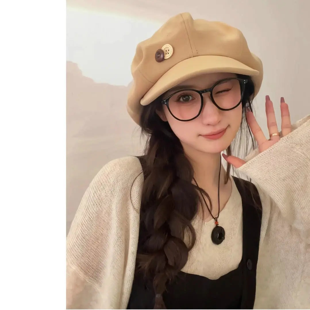 Cloud Hat For Women Autumn And Winter All-matching Small Face hercurva