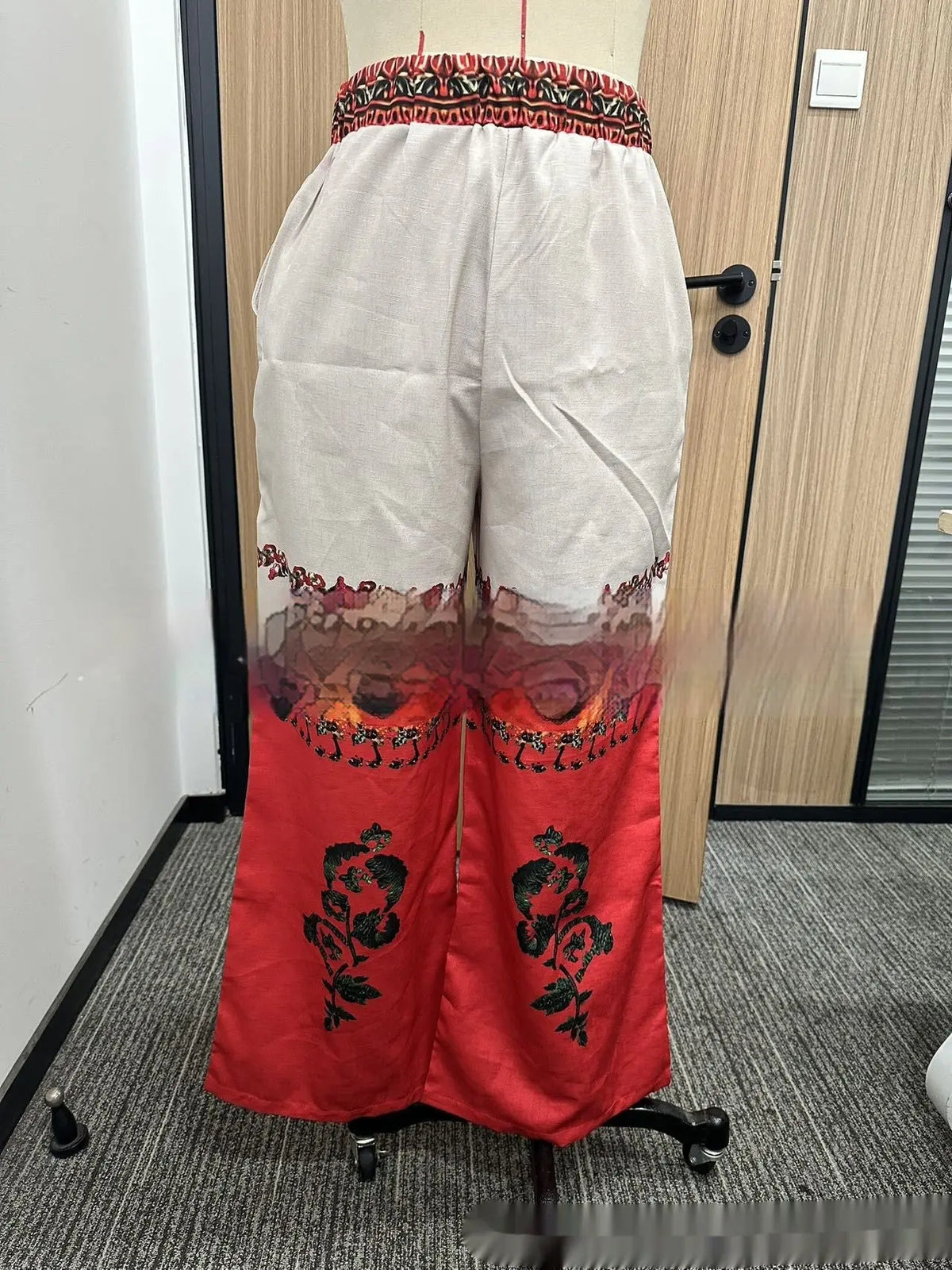 Vintage Printed Women's Fashionable Long Trousers hercurva