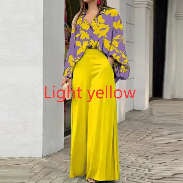 Fashionable Printed Wide-leg Pants hercurva