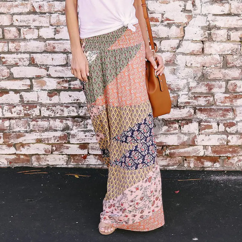 Loose fashion print high waist skirt hercurva