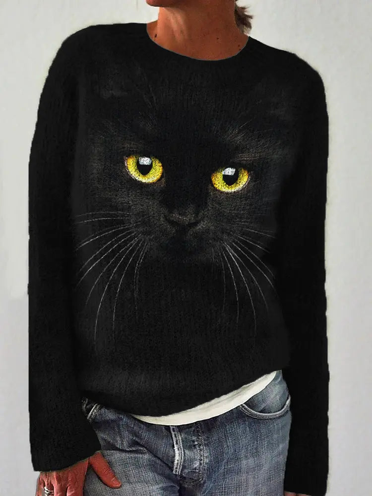 Women's Printed Crew Neck Sweatshirt hercurva