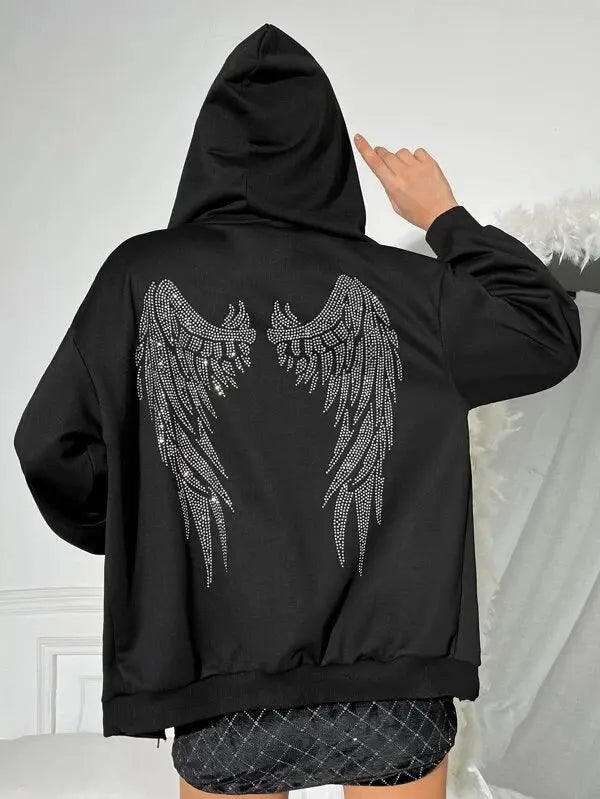 Fleece-lined European Size Plump Girls Plus Size Hooded Sweater hercurva