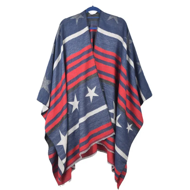 Cashmere Cape Split Shawl Air Conditioning Blanket hercurva