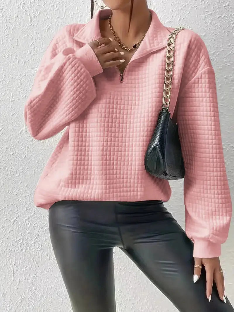 Fashion Solid Color Patchwork Sweater hercurva