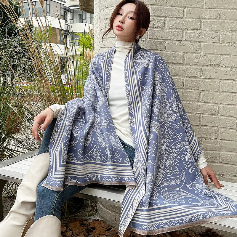 Female Versatile Fashion Thickened Warm Cashmere Scarf hercurva