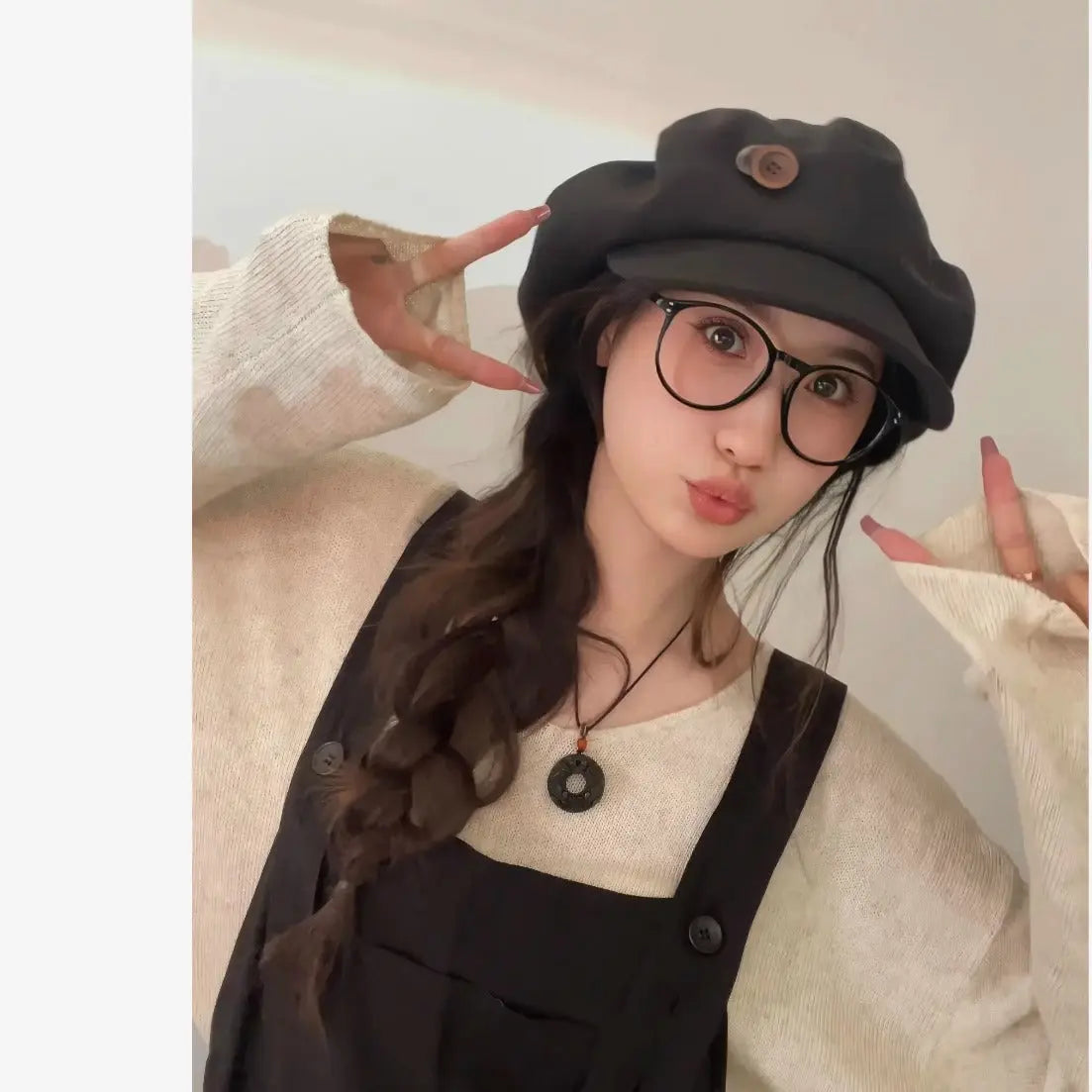 Cloud Hat For Women Autumn And Winter All-matching Small Face hercurva