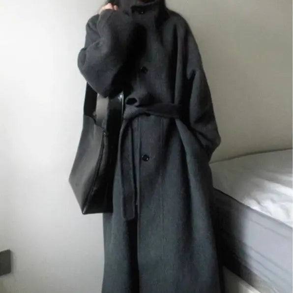 Women's New Wool Coat Petite Korean Mid-length hercurva