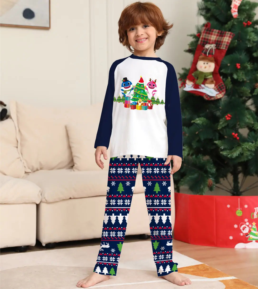 Family Matching Christmas Pajamas Set Xmas Long Sleeve Sleepwear Nightwear For Couples Kids Baby hercurva