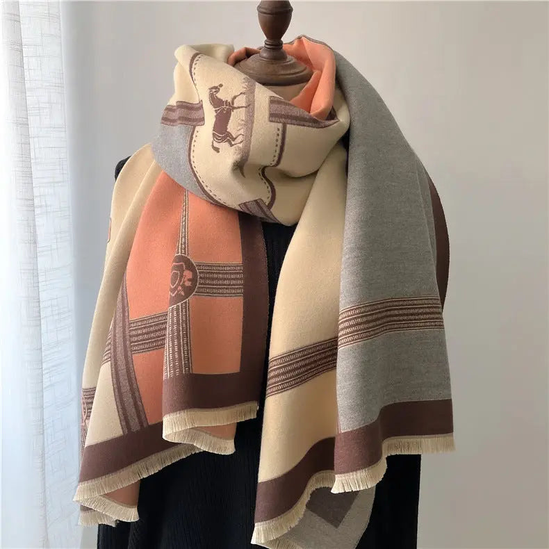 Women's Stitching Thickening Shawl Fashion hercurva