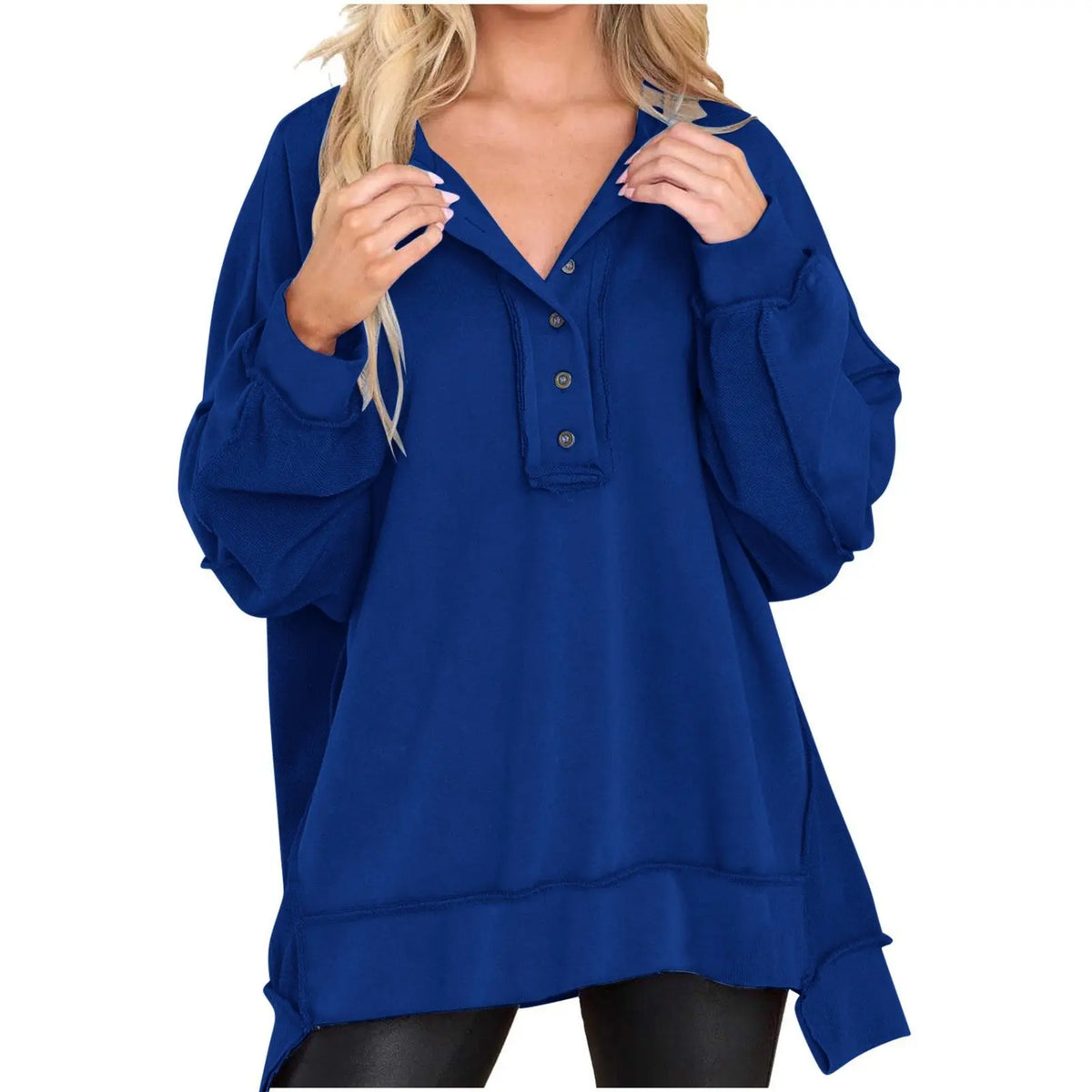 New Women's Round Neck Solid Color Top hercurva