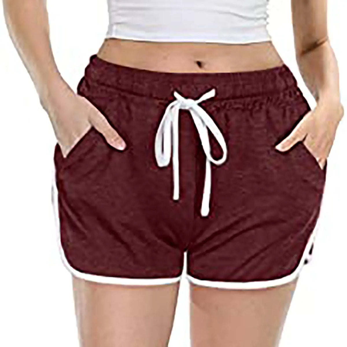 Women's Casual Solid Color Tether Shorts hercurva