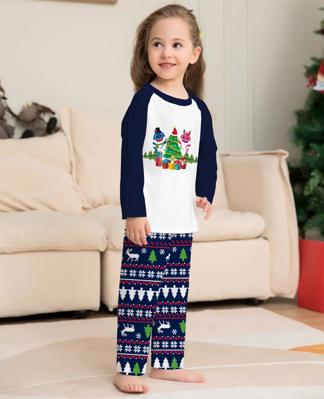 Family Matching Christmas Pajamas Set Xmas Long Sleeve Sleepwear Nightwear For Couples Kids Baby hercurva