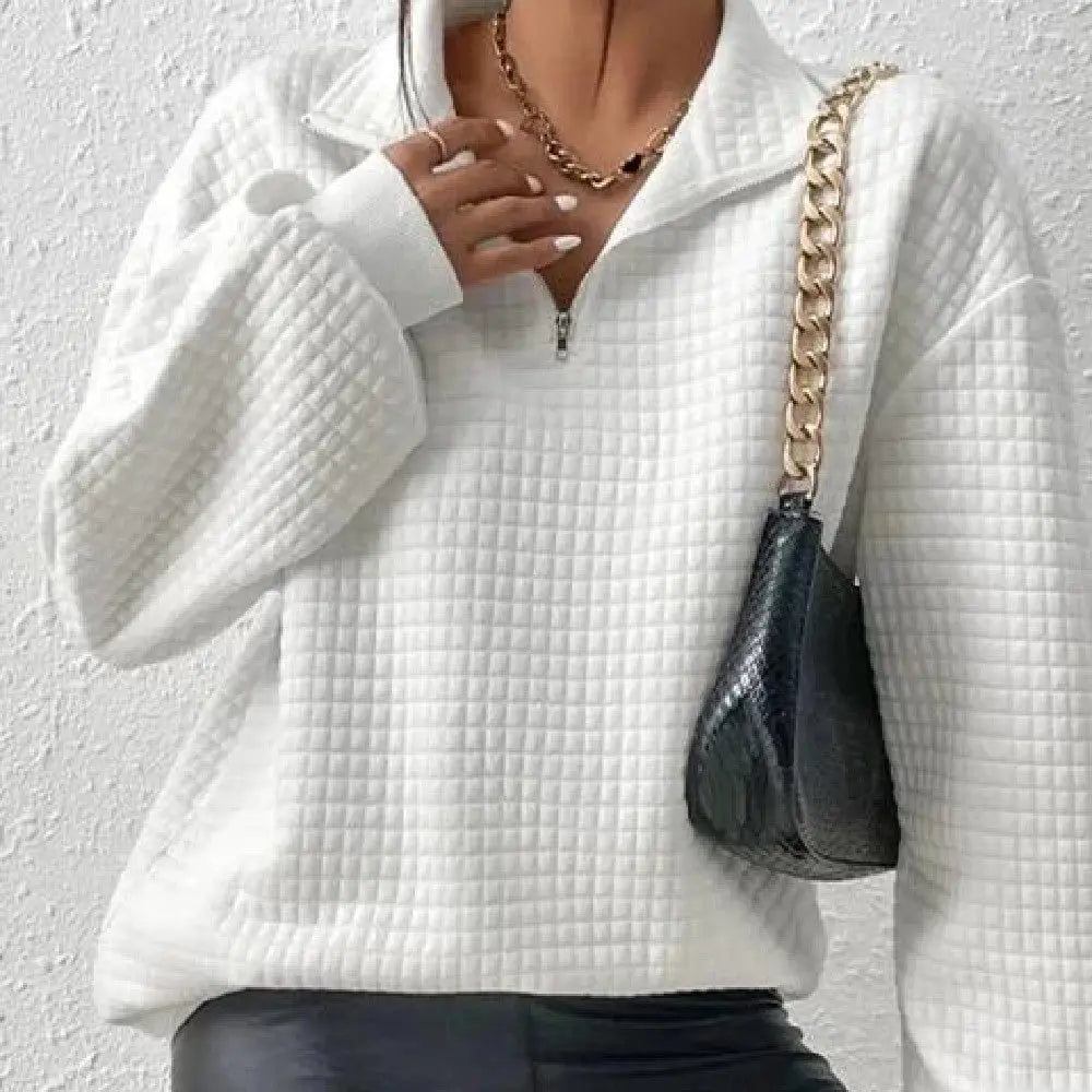 Fashion Solid Color Patchwork Sweater hercurva