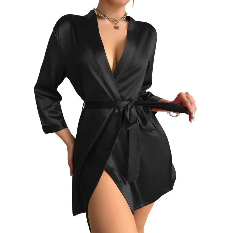 Fashion Personality New Solid Color Ladies' Robe hercurva