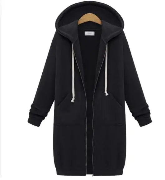 Hooded Long-sleeved Winter Sweater Women's Jacket In A Long Thick Shirt hercurva