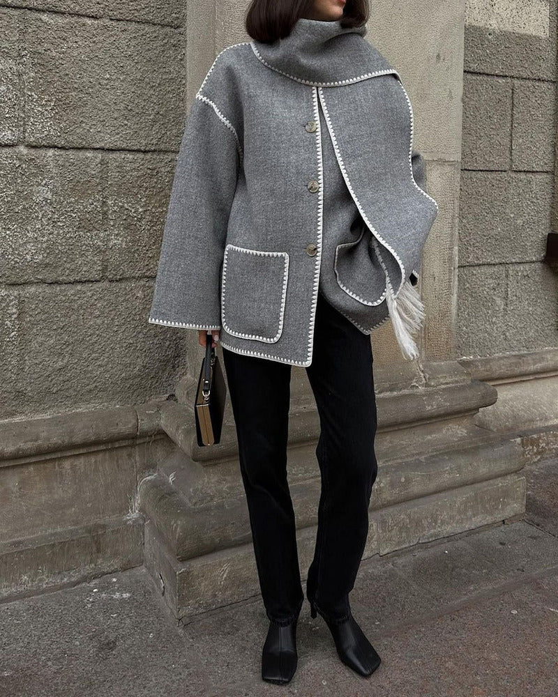 SUMA - Hepburn Style Woolen Cape Coat RSA11568
