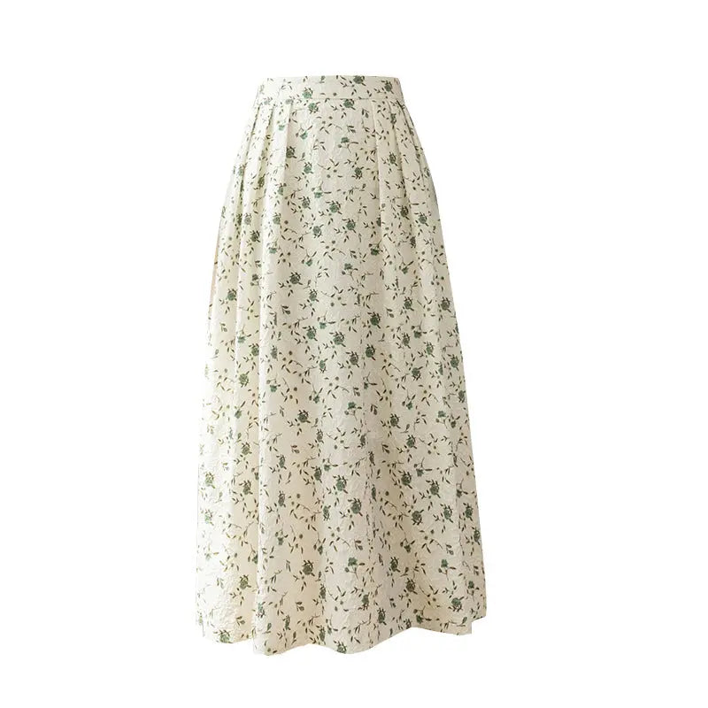 Women's Printed Dots High Waist Pleated Skirt Polka Dot Skirt hercurva