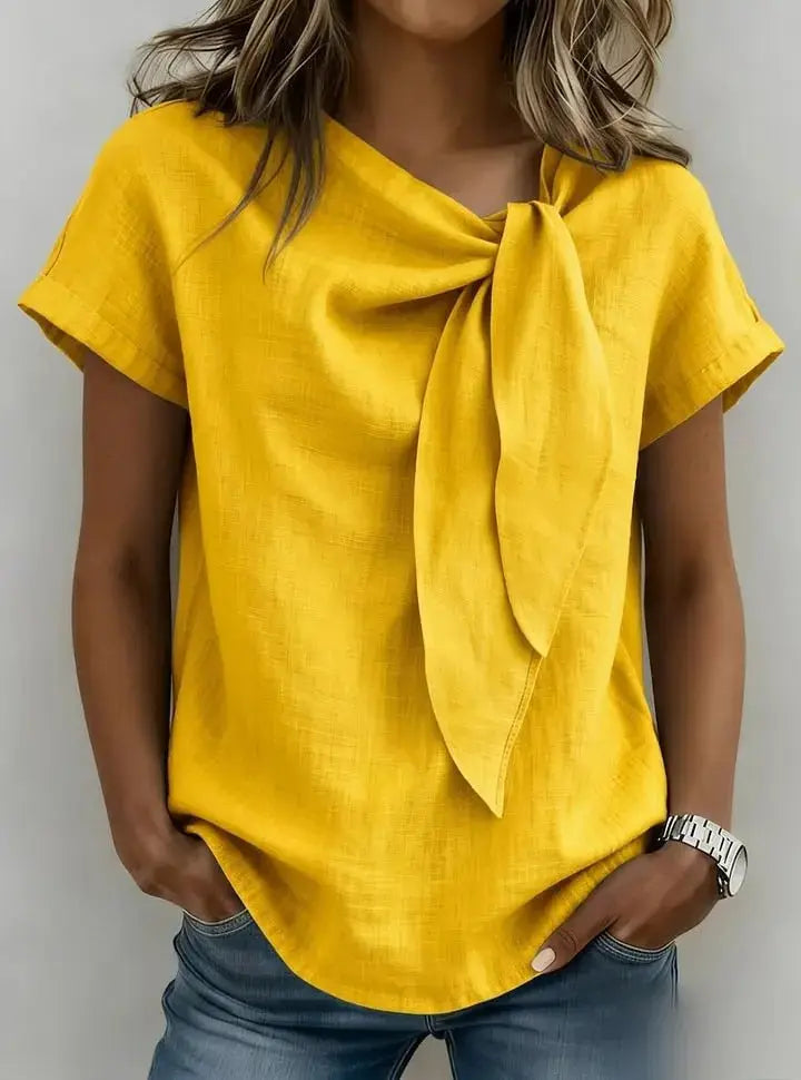 Women's Summer Short Sleeve Casual T-Shirt - Cotton Blend Lightweight Everyday Top For Daily Wear hercurva
