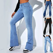 Women's Slim-fit Jeans Pants With Flared Design Fashion Casual High Waist Stretch Trousers hercurva