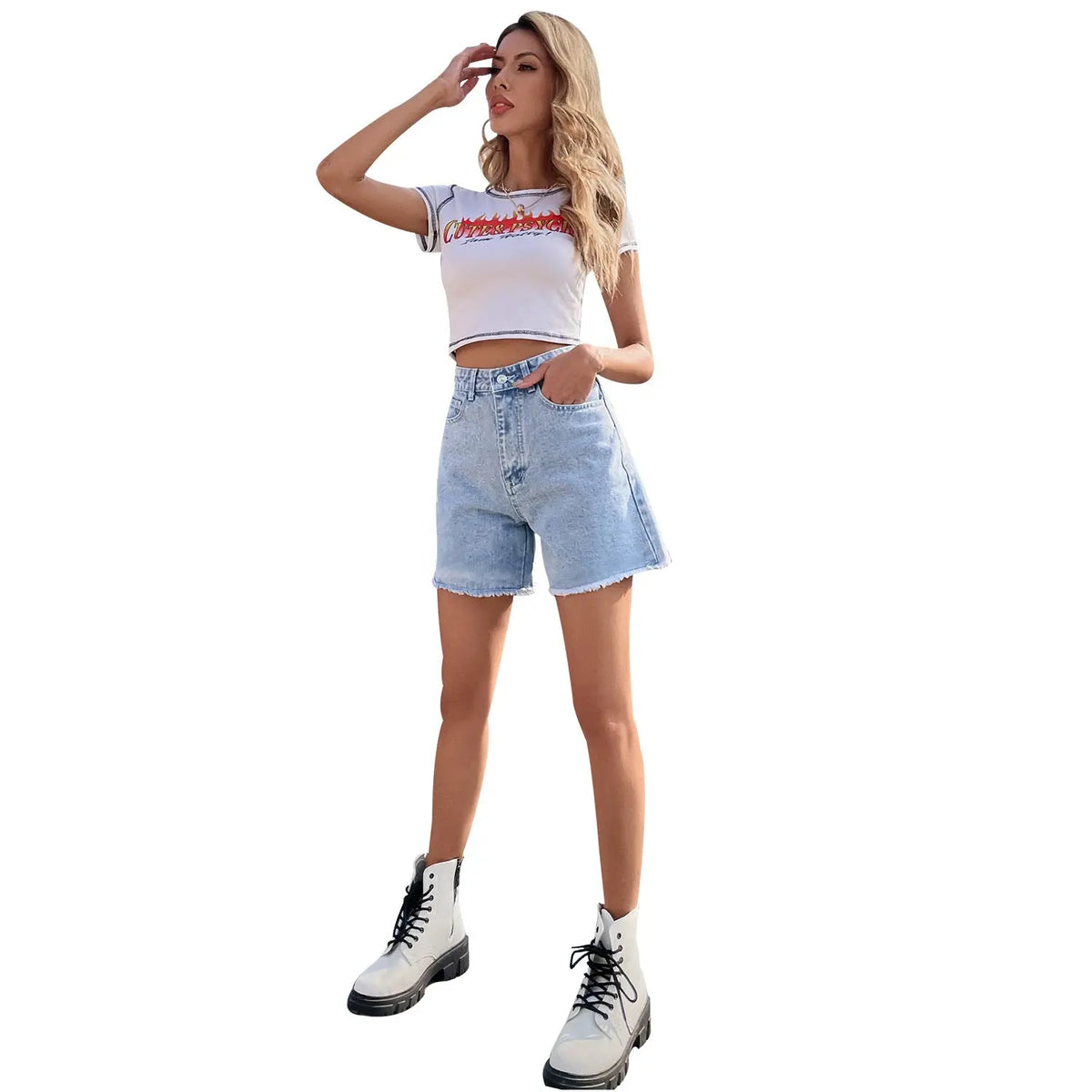 High Waist Loose Casual Women's Denim Shorts hercurva