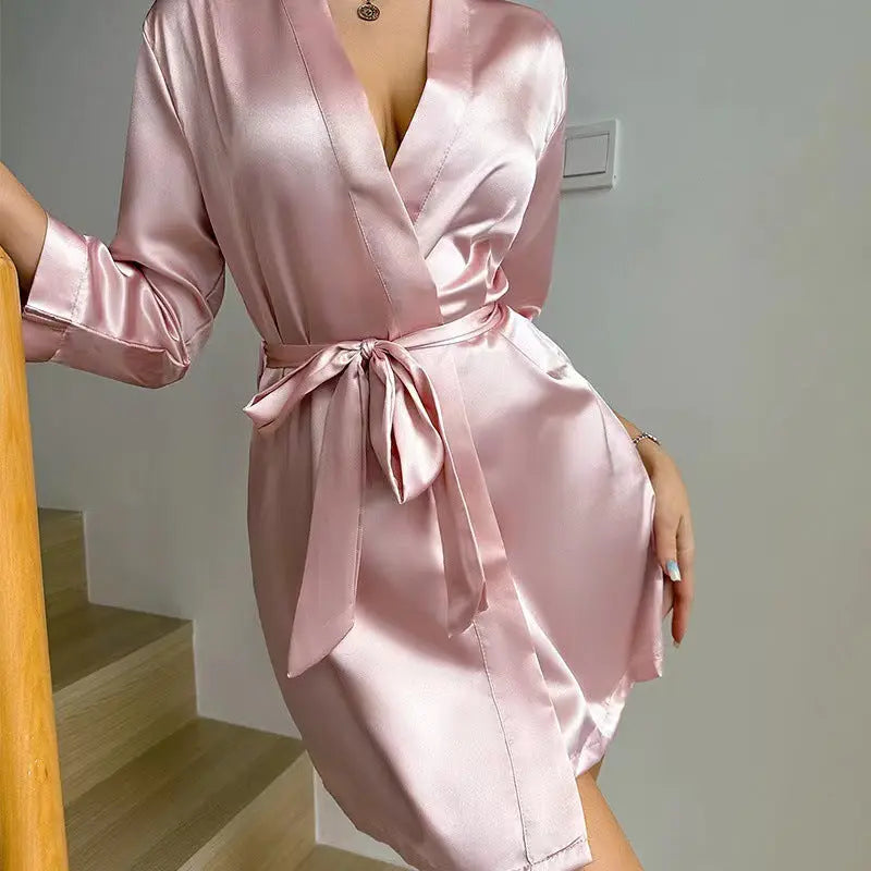 Fashion Personality New Solid Color Ladies' Robe hercurva