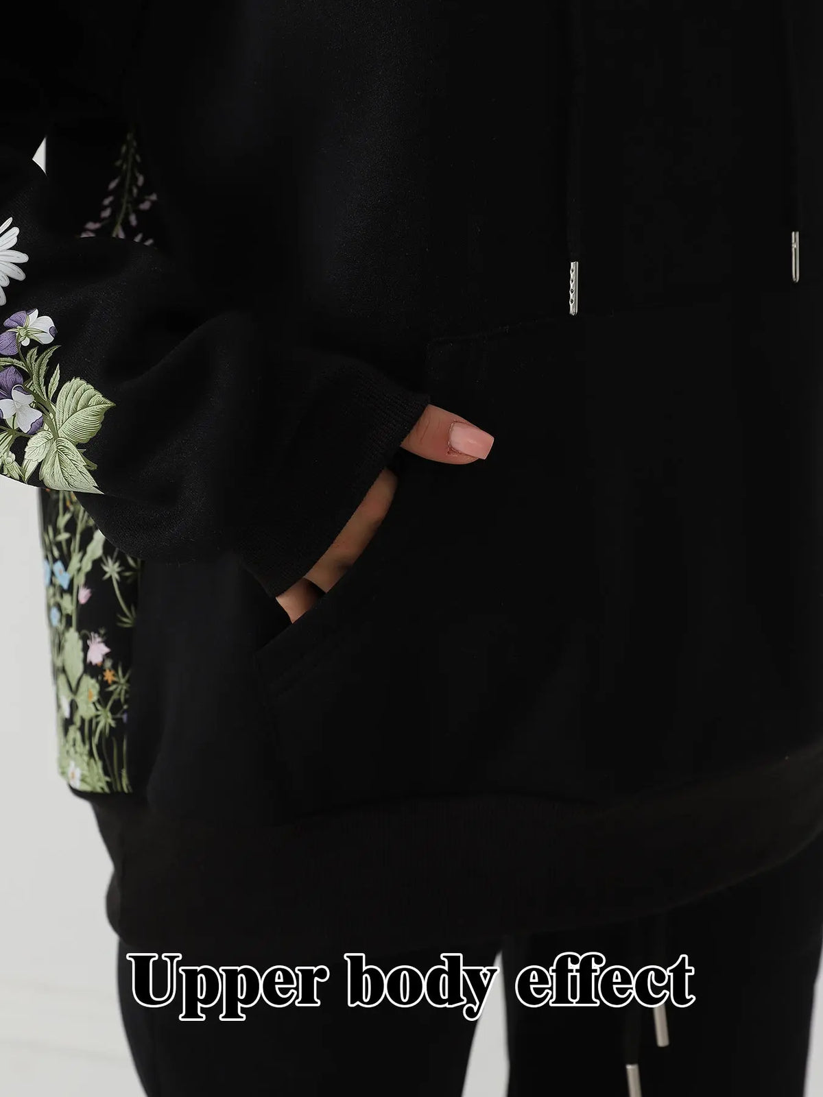 Women's Solid Color Floral Long Sleeved Sweatshirt hercurva