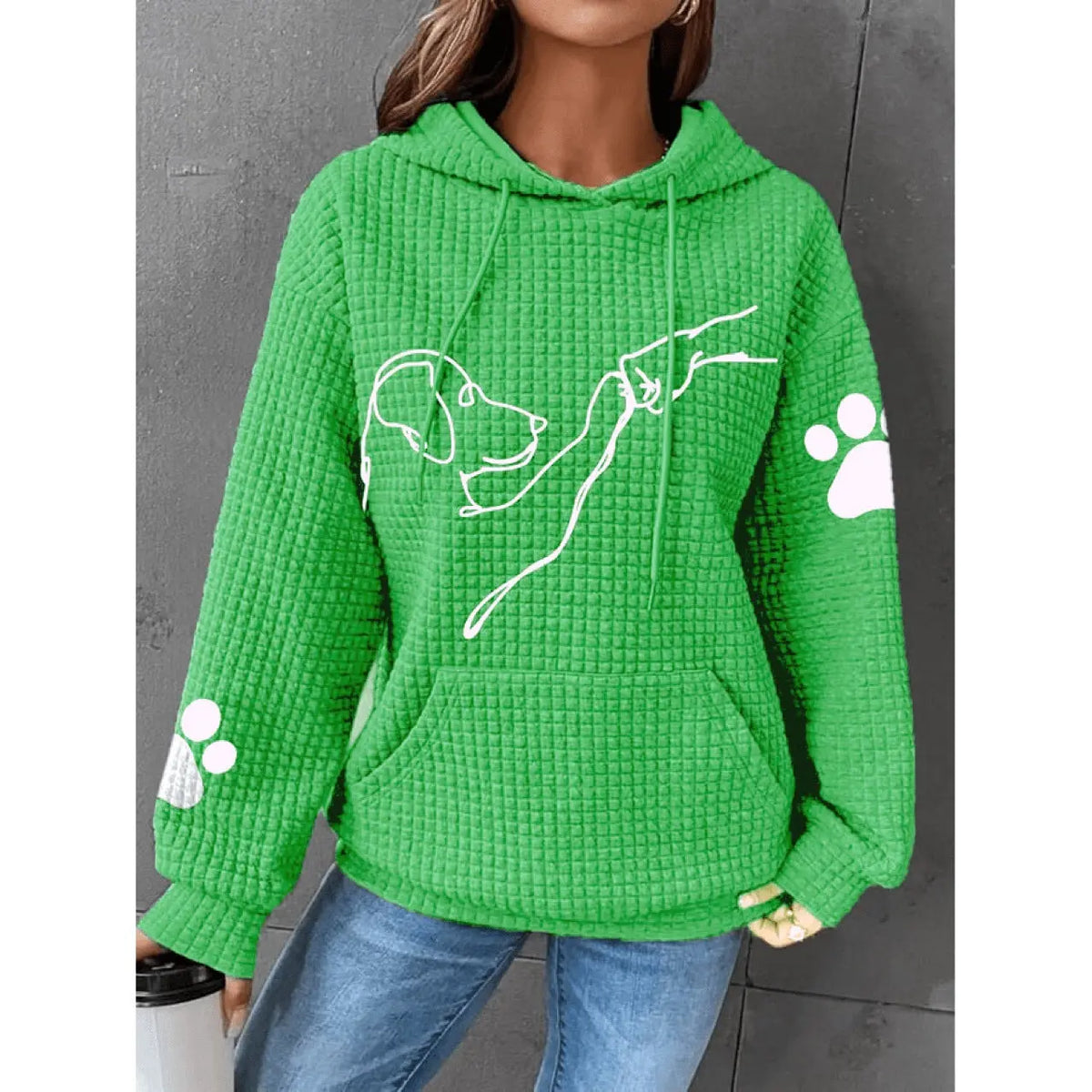Printed Long Sleeve Loose Sweater hercurva