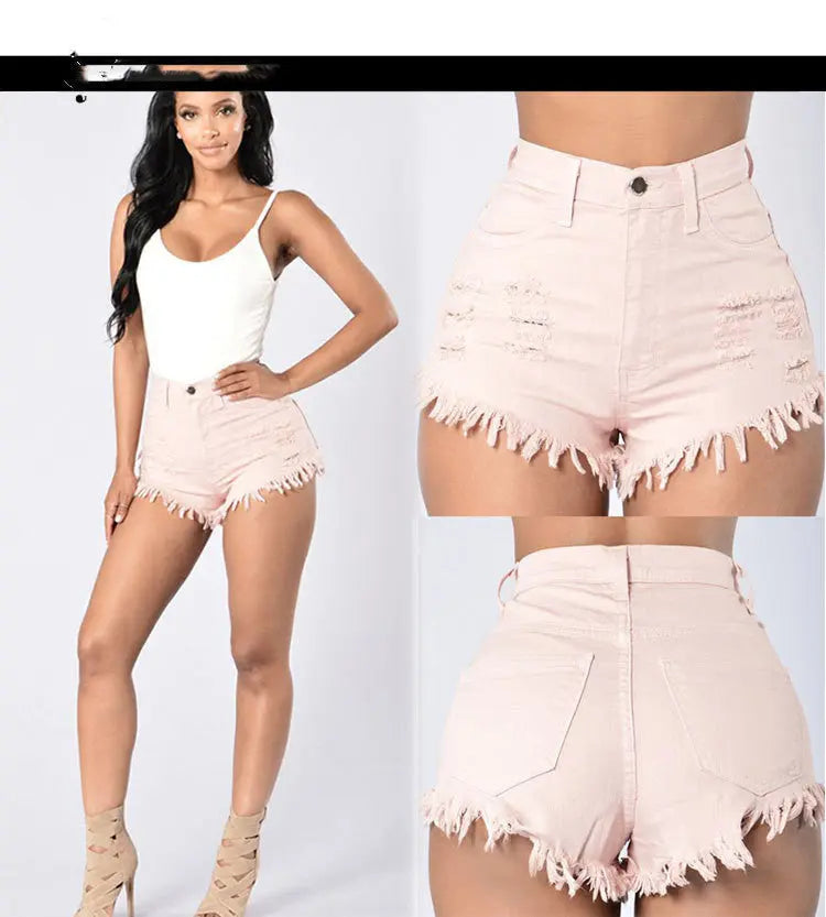Stretch Sexy Frayed Denim Shorts Women's Hot Pants hercurva