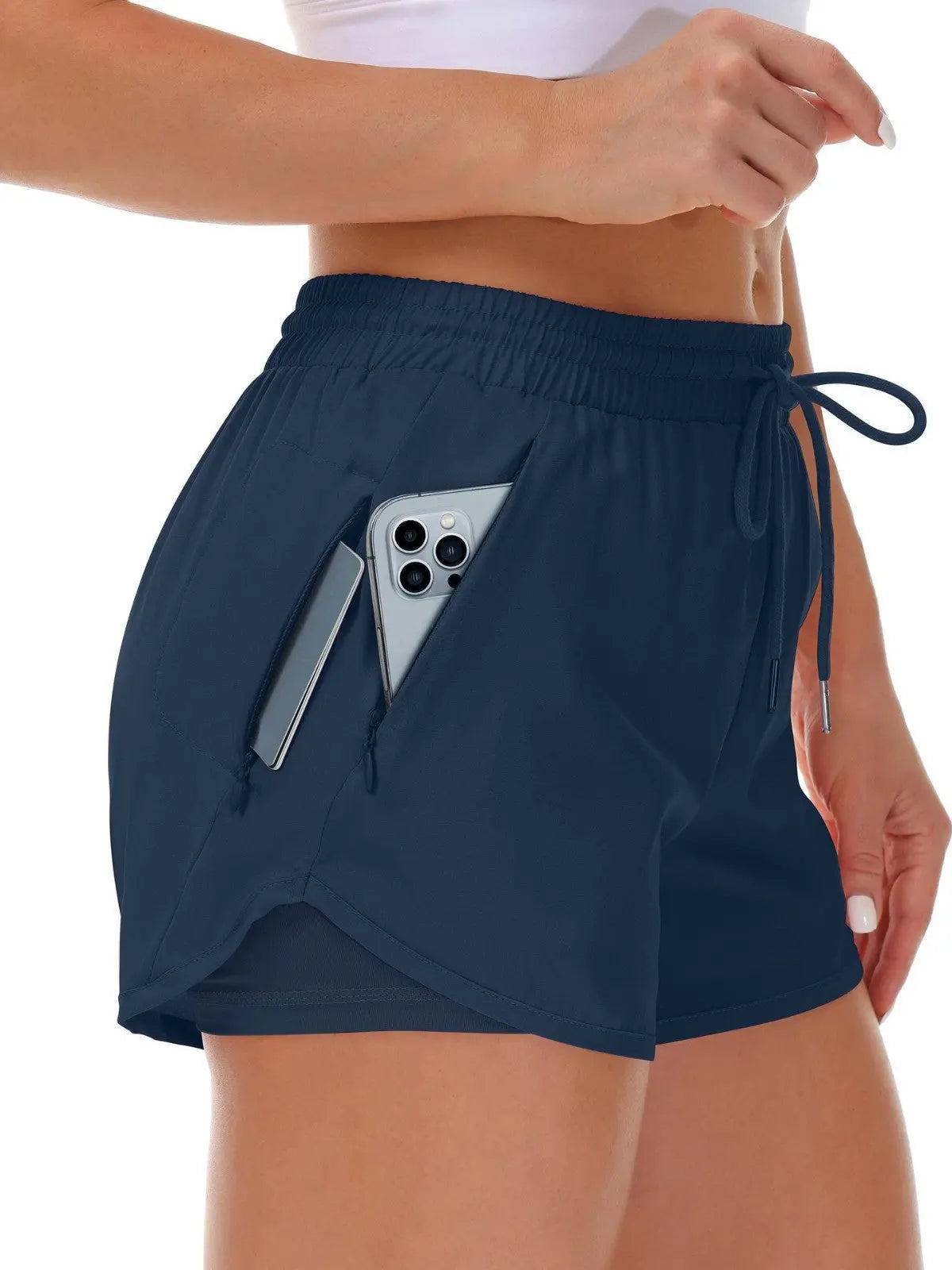 Women's Sports Shorts Running Yoga Fake Two Pieces hercurva