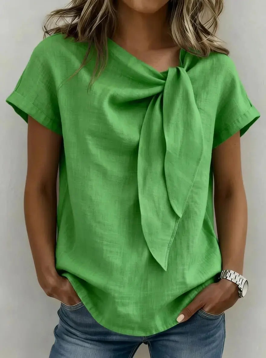 Women's Summer Short Sleeve Casual T-Shirt - Cotton Blend Lightweight Everyday Top For Daily Wear hercurva