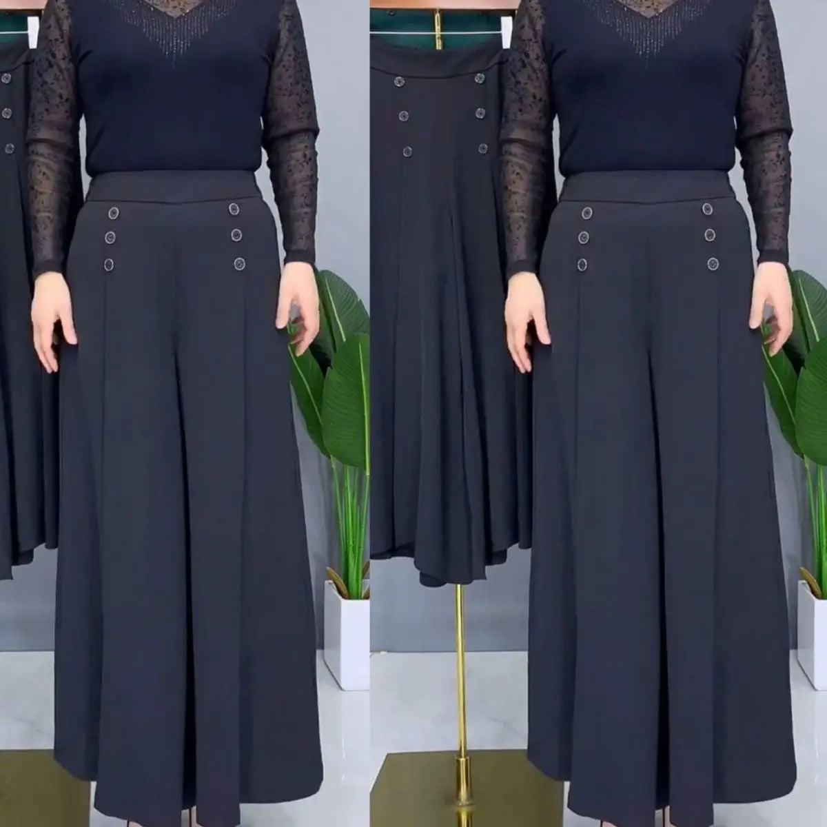 Women's Loose Fashion High Waist Thin Wide Leg Pants hercurva