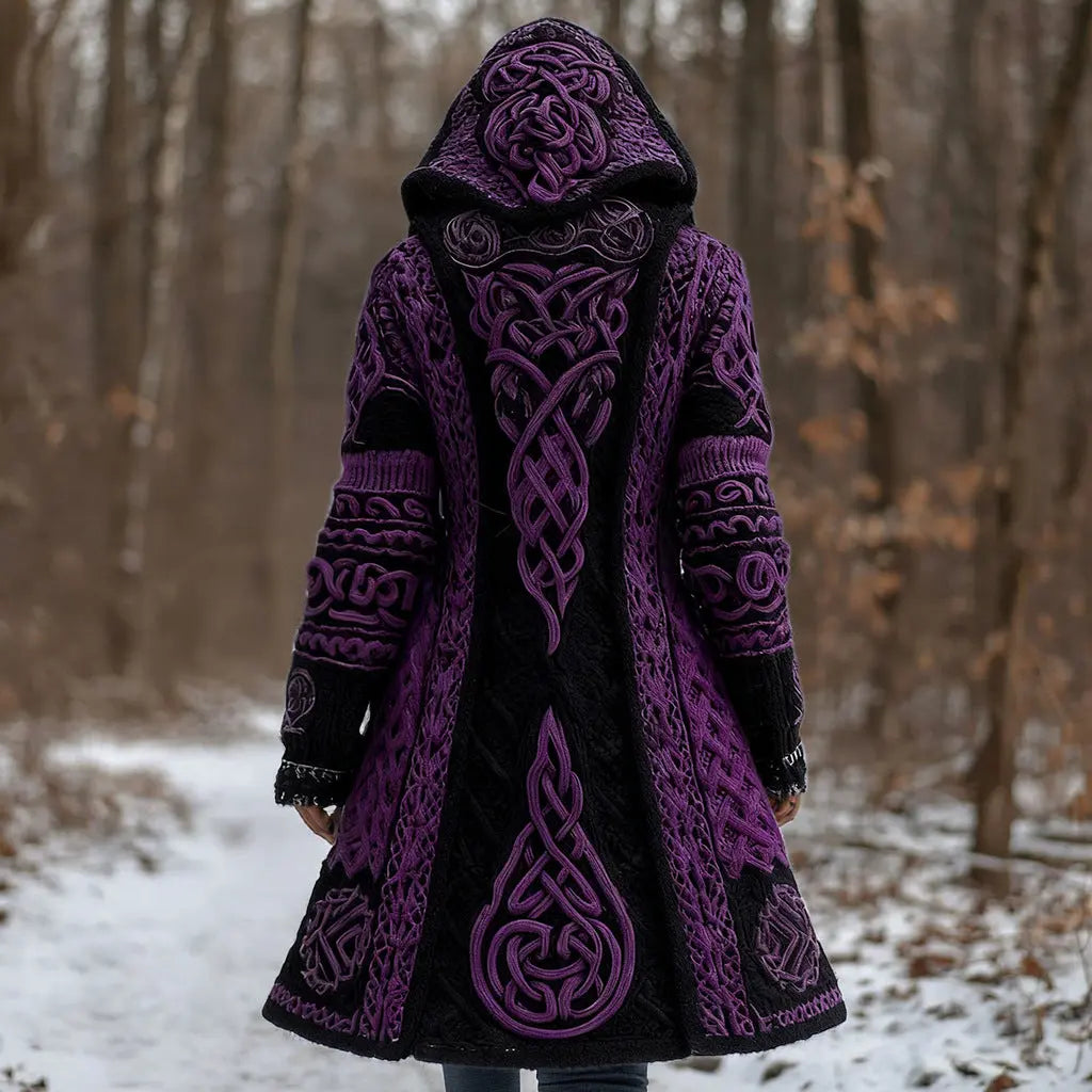 Long Loose-fitting Hooded Coat With A 3D Digital Print hercurva