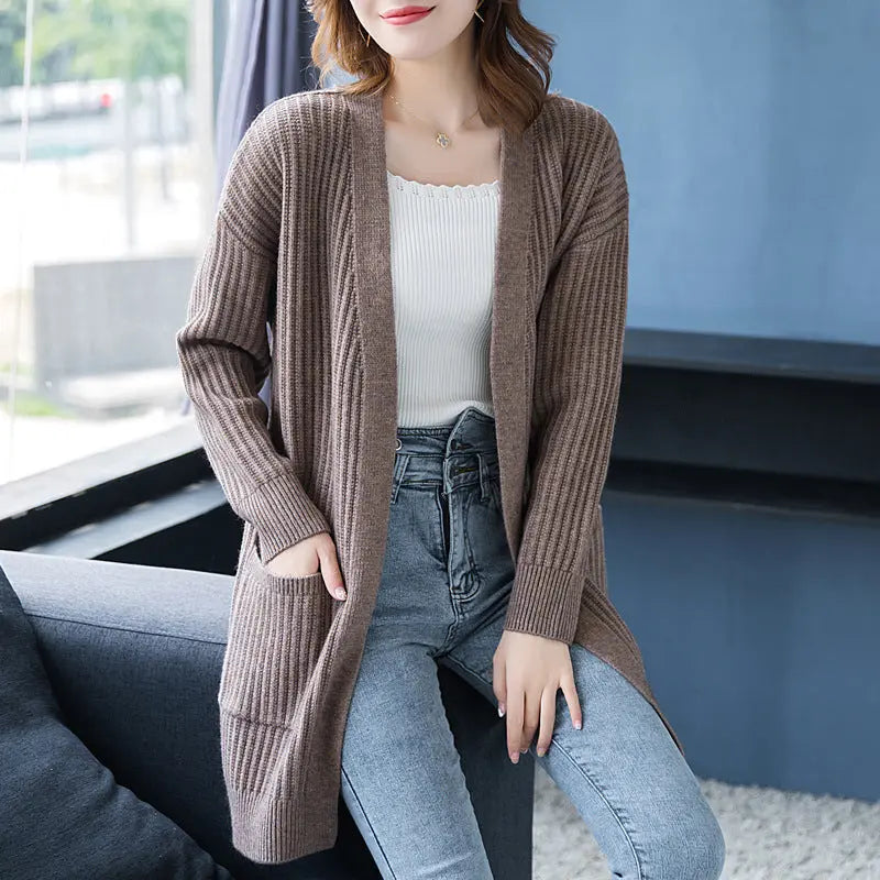 Loose Knitted Shawl Versatile Sweater Coat Women's hercurva
