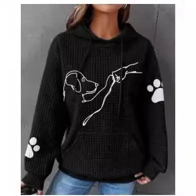 Printed Long Sleeve Loose Sweater hercurva