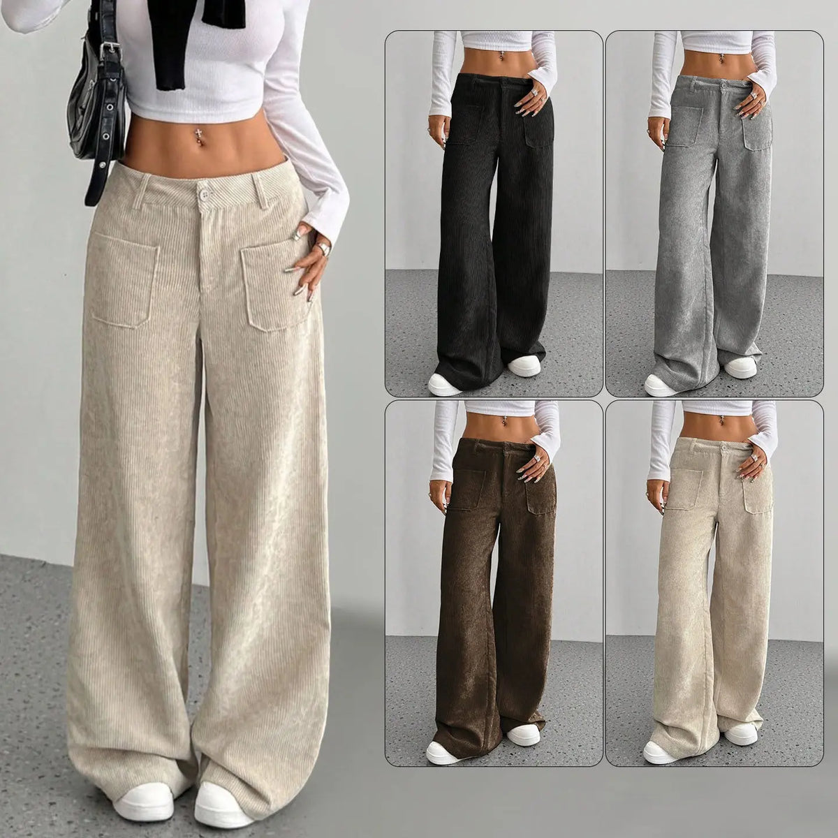 Corduroy Pants Women's Loose Fashion Casual Pants hercurva