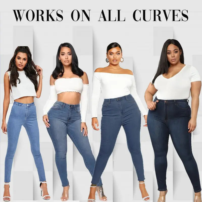 High Rise Waist Skinny Slim Fit Stretch Casual Basic Denim Pants With Faux  Pockets hercurva
