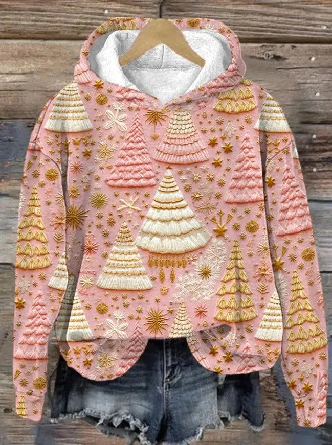 3D Digital Printing Christmas Couple Hooded Sweater Female hercurva