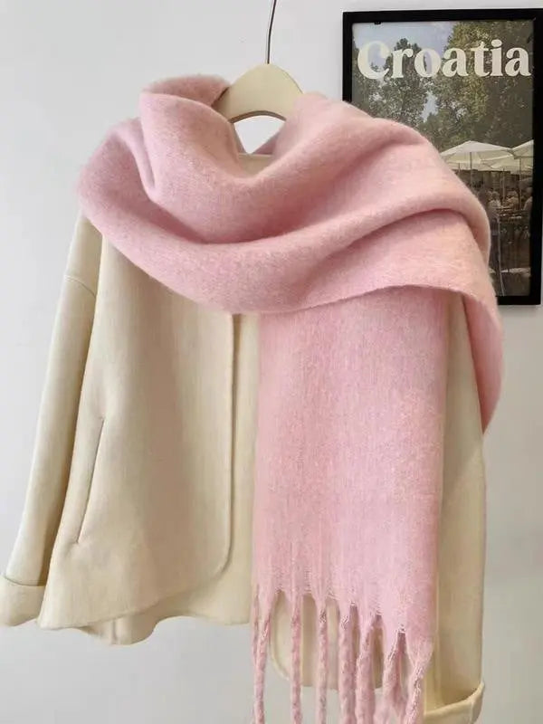 Women's Wool-like Autumn And Winter Solid Color Comfortable Scarf High Quality hercurva