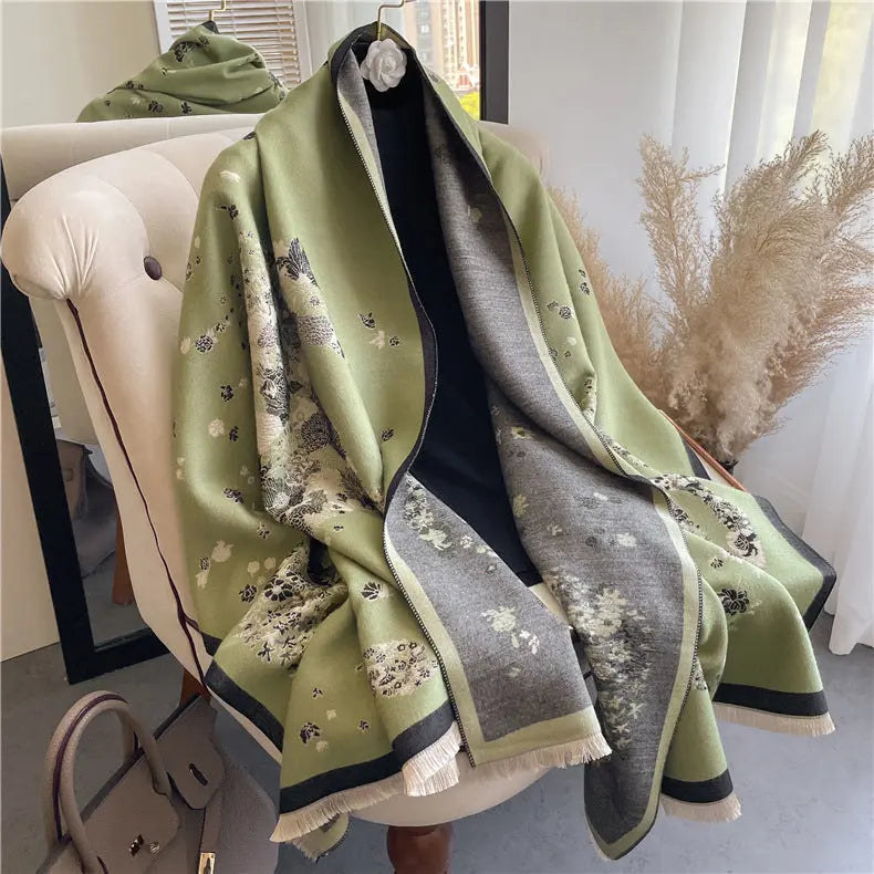 Lady Style Cashmere-like Double-sided Thermal Student Scarf Air Conditioning Shawl hercurva