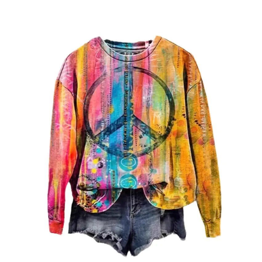Women's Printed Drop-shoulder Sweater hercurva