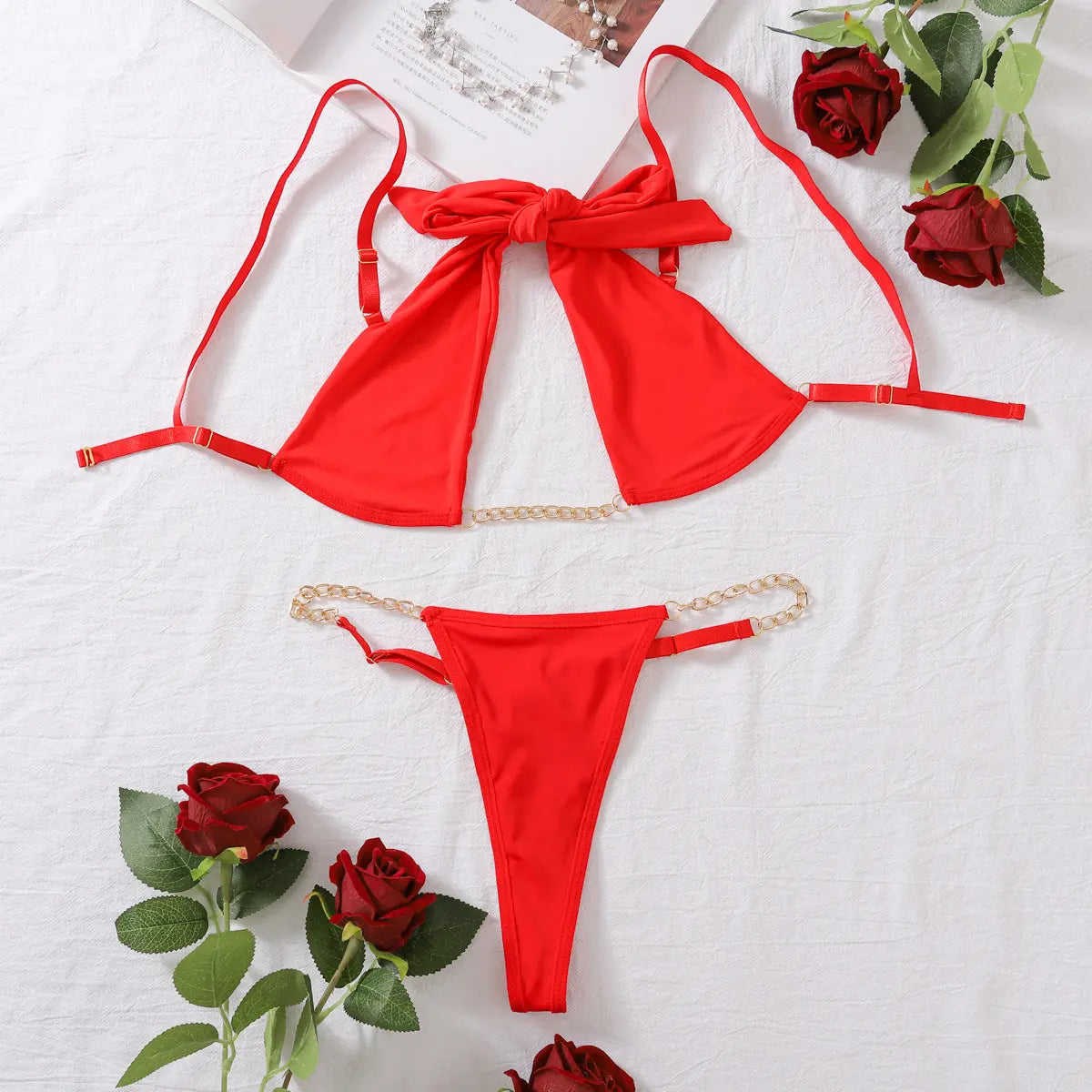Lace Bow Underwear Two-piece Women hercurva