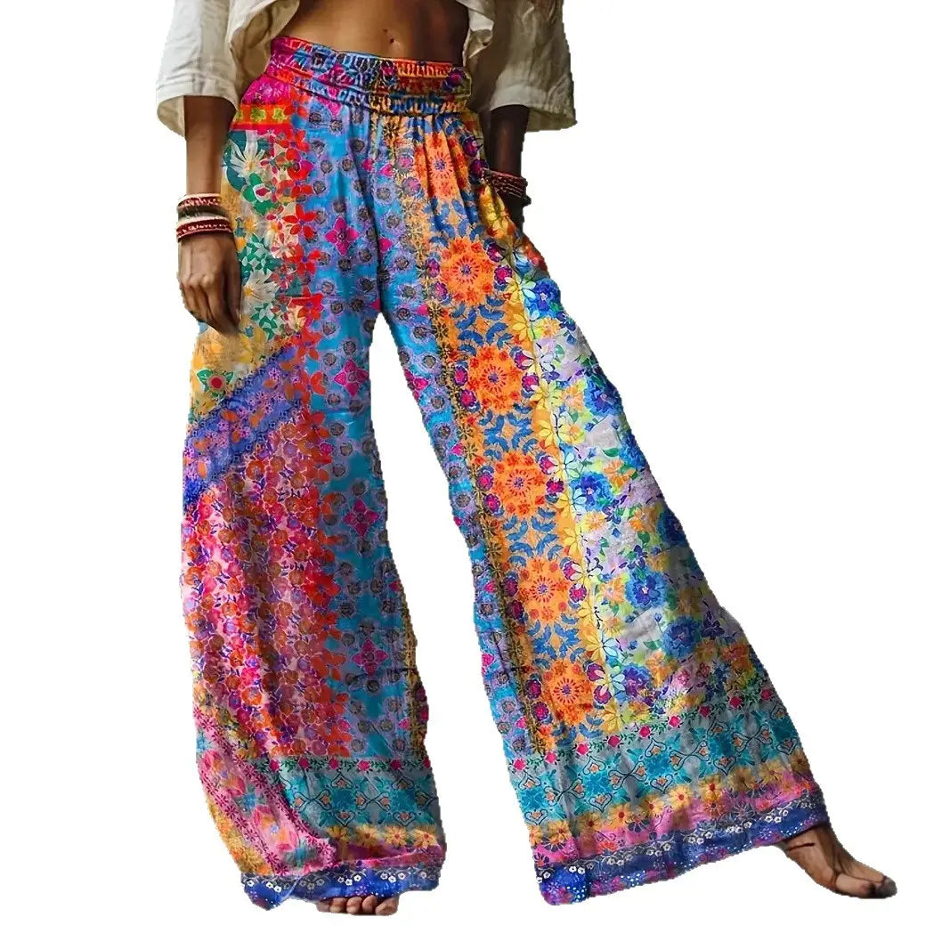 Women's Bohemian Vacation Loose Wide-leg Pants hercurva