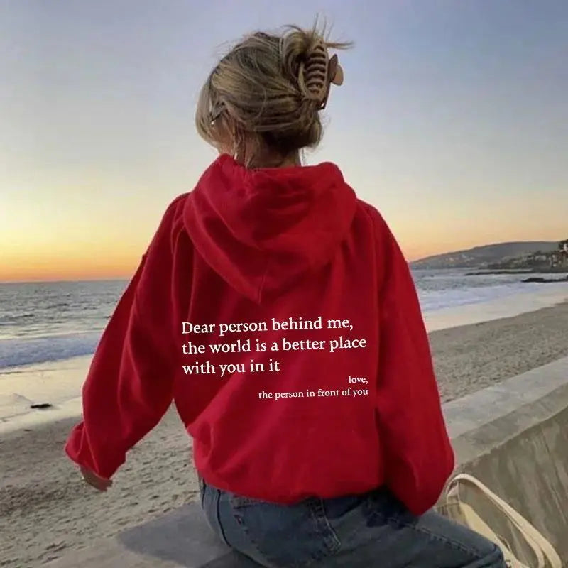 Women's Brushed Hoody Plain Letters hercurva