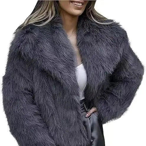 Faux Fur Coat Female Short Chic hercurva
