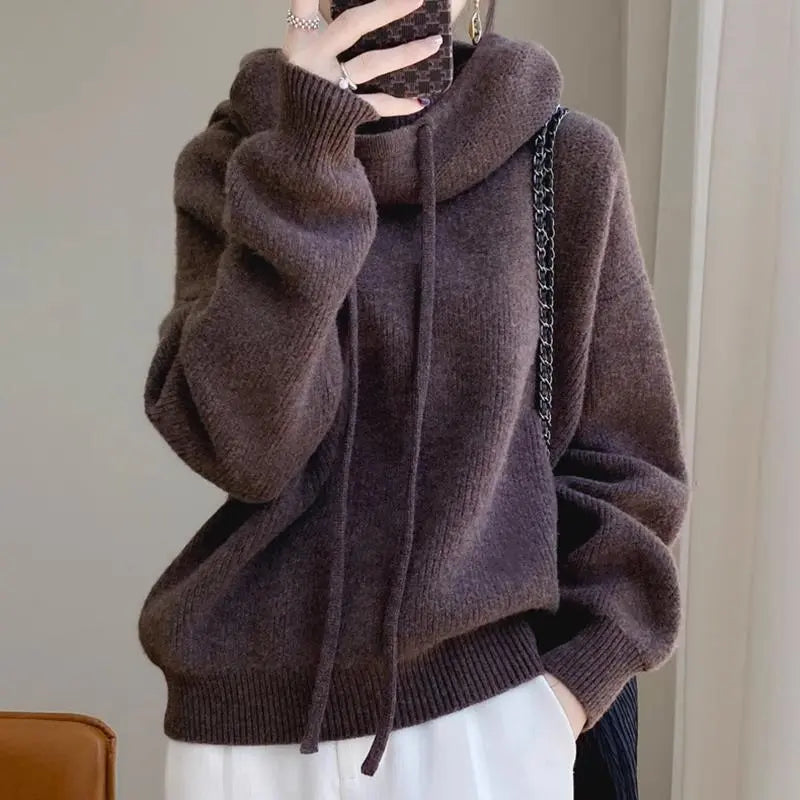 Women's Sweater Thicken Lazy Style All-match Long-sleeved Autumn Winter Warm Casual Sweater For Women hercurva