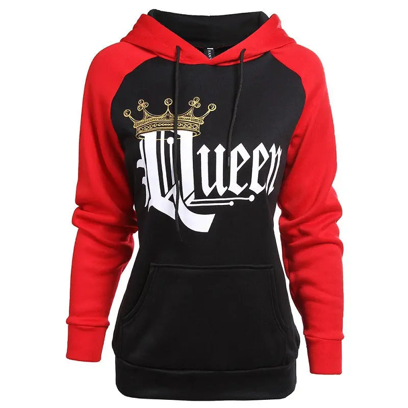 Printed Hooded Couple Sweatshirt hercurva