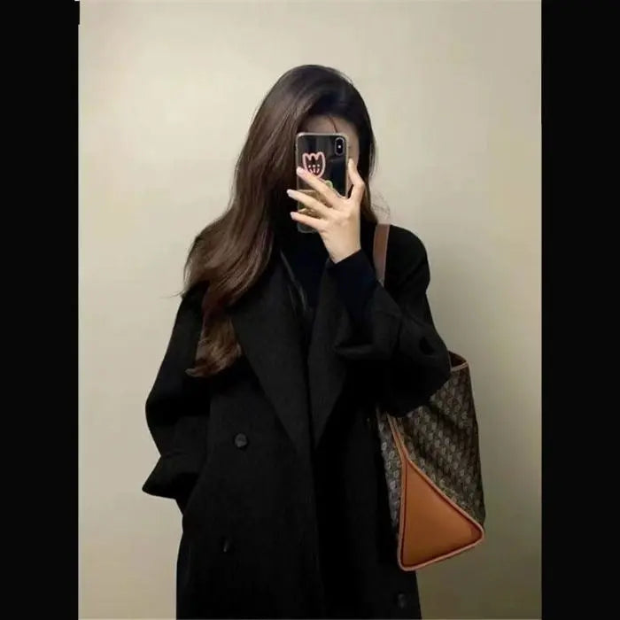 Women's Thickened Knee-length Mid-long Korean-style Wool Coat hercurva